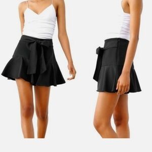 Zara Black Mini Skirt with Ruffle Hem